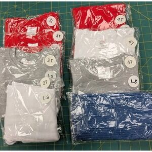 AJ Blanks Machine Embroidery Blanks Boy 7 Piece Lot Long Sleeve Shirts 2T,3T,4T